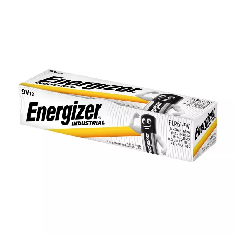 Energizer 9V PP3 Industrial Αλκαλικές μπαταρίες, συσκευασία 12 τεμ.