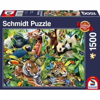 Schmidt Spiele 57385 Kunterbunte Tierwelt παζλ, 1500 κομμάτια, ζώα, από 12 ετών