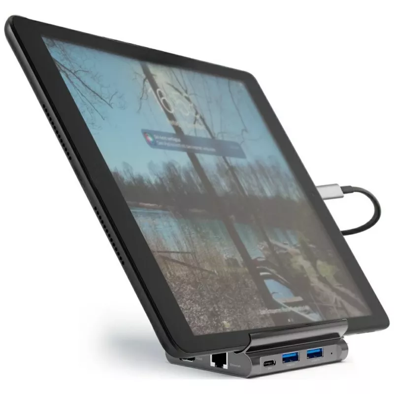 4smarts 7in1 διανομέας με βάση για tablet και κινητό και λειτουργία DeX, HDMI, RJ45, γκρι