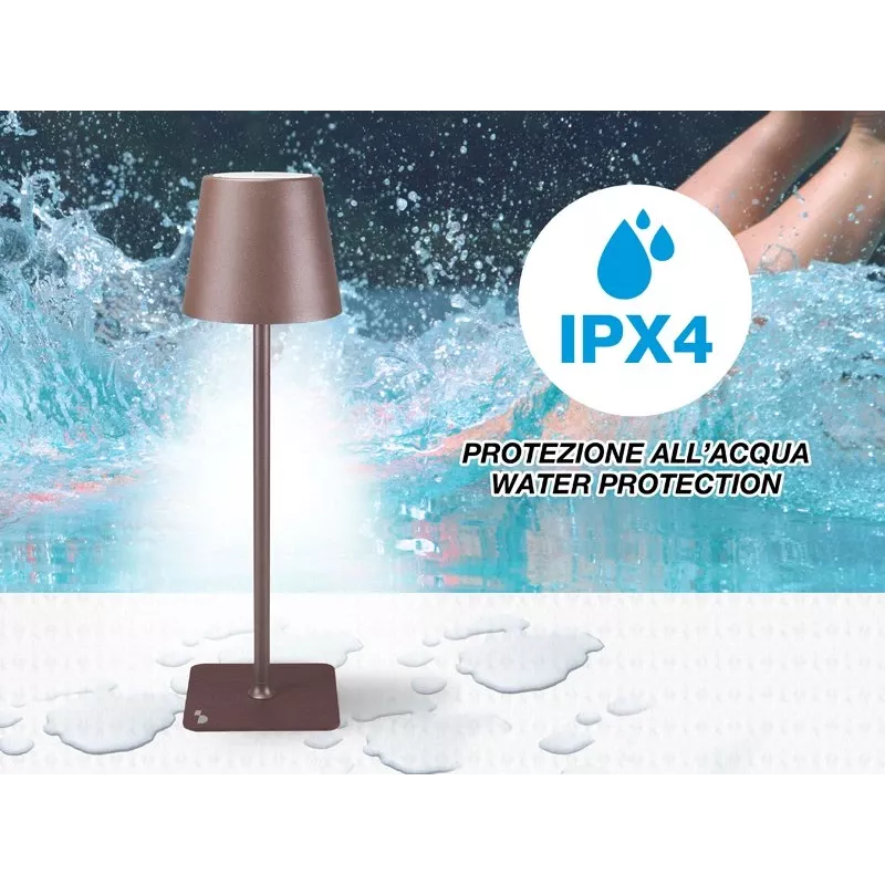 Beper P201UTP113 επαναφορτιζόμενο επιτραπέζιο φωτιστικό, έλεγχος αφής, 2 W, 2000 mAh, ατσάλι Corten