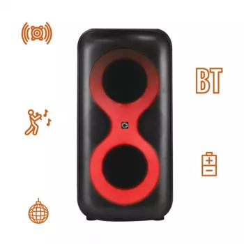 Φορητό μουσικό κέντρο MANTA SPK0401B100 Ηχείο Bluetooth, 100 W μέγιστη ισχύς, ραδιόφωνο FM, καραόκε, ενσωματωμένη μπαταρία, X-BASS