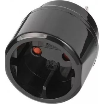 Brennenstuhl 1508450 - Type-C (ευρωπαϊκό βύσμα) - Type-A - 250 V - 16 A - μαύρο - συσκευασία με διάφανο παράθυρο