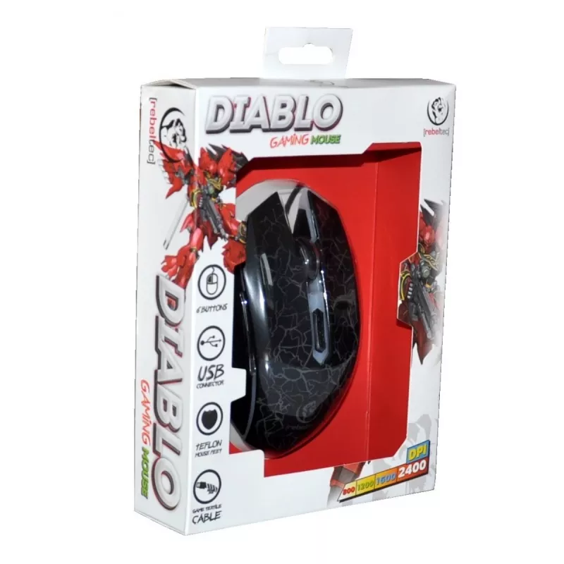 Rebeltec Diablo - Ποντίκι - οπτικό - 6 κουμπιά - ενσύρματο - USB