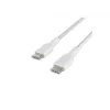 Καλώδιο πλεκτό USB-C σε USB-C 1m λευκό