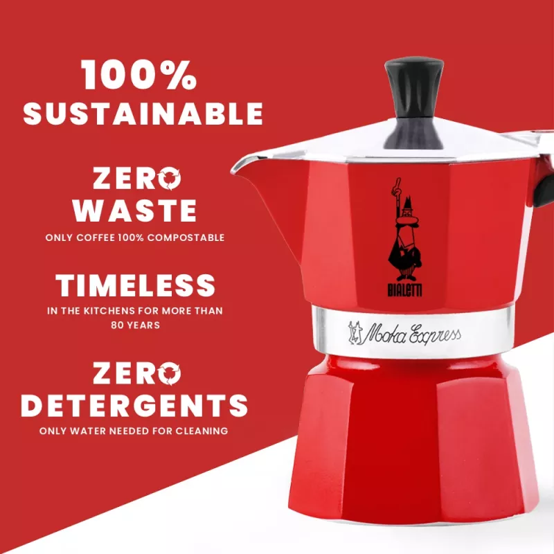 Bialetti Moka Express Καφετιέρα Moka Κόκκινο