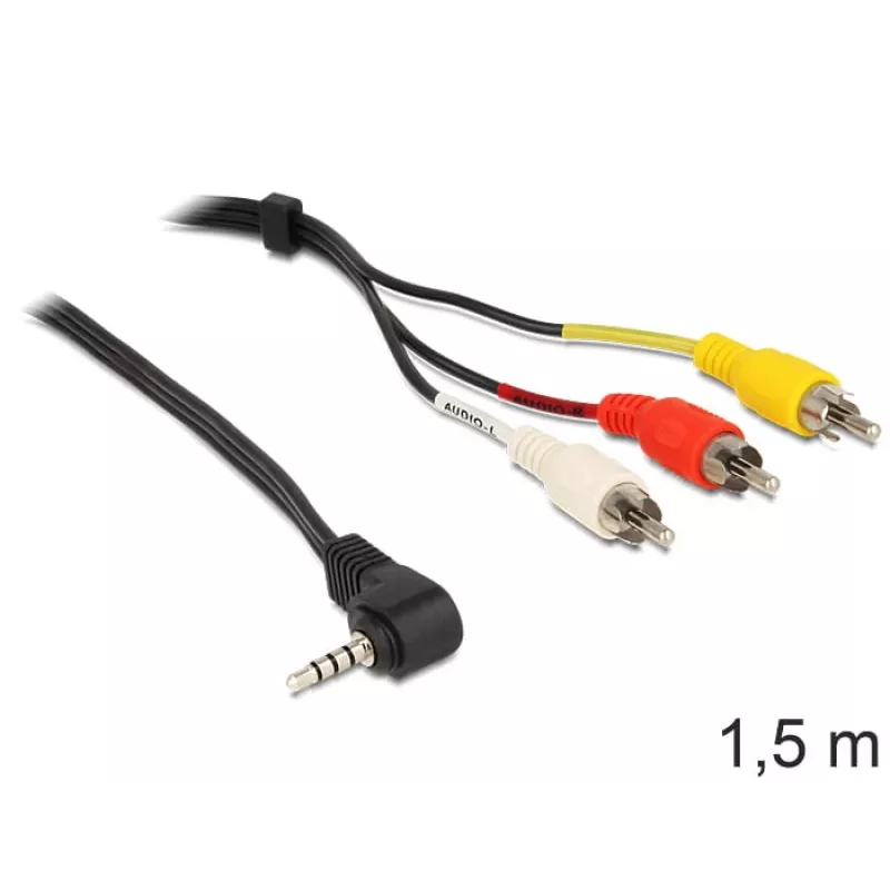 Προσαρμογέας καλωδίου βίντεο DeLOCK 84504 1,5 m 3,5 mm 3 x RCA μαύρο