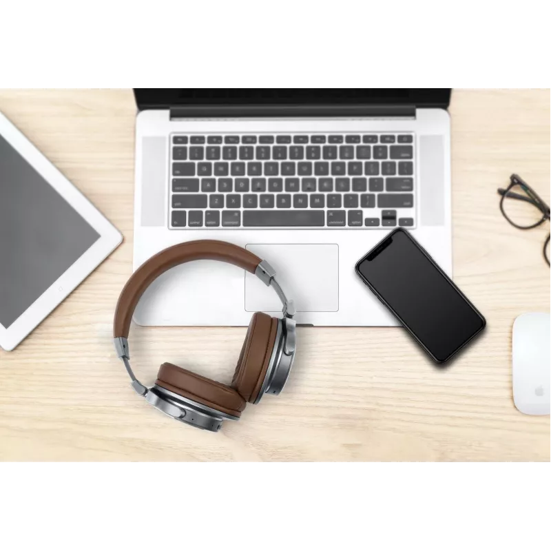 Muse M-278 BT Headset Ασύρματα ακουστικά κεφαλής Micro-USB Bluetooth καφέ, ασημί