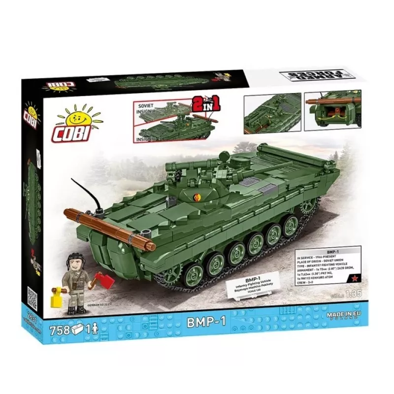 Σετ κατασκευής Cobi Blocks BMP-1 758 τεμ. – μοντέλο κλίμακας με τουβλάκια