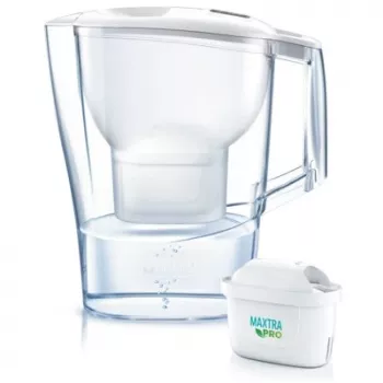 Κανάτα φίλτρου νερού BRITA Aluna Διαφανές λευκό — 2,4 l συνολική / 1,4 l φιλτραρισμένη, MAXTRA, πλυντήριο πιάτων