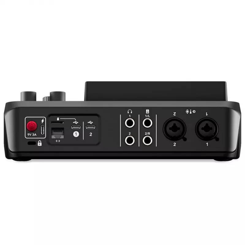 Studio controller RØDE Caster Duo Μαύρο — 2 Combo XLR/TRS, 2 TRS Line έξοδοι, 48 kHz, 24-Bit, οθόνη αφής, Wi‑Fi, Bluetooth