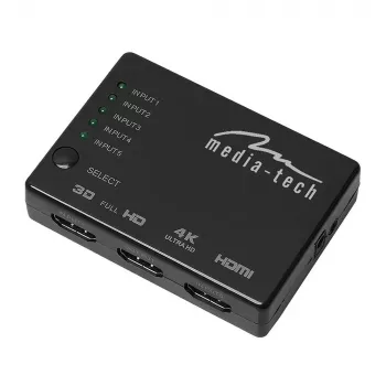 Διακόπτης HDMI MEDIA-TECH MT5207, 5x εισόδους HDMI, 1x έξοδο HDMI, μαύρο