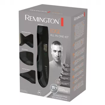 Remington PG6030 Edge σετ περιποίησης, λεπίδες με επίστρωση τιτανίου, 7 ρυθμίσεις μήκους, μπαταρία, για γένια/κεφάλι/μύτη/αυτιά, μαύρο