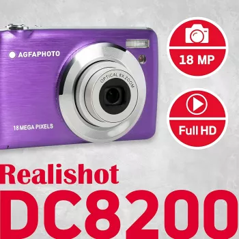 Agfa Photo DC8200 Μωβ + Τσάντα + Κάρτα SD 16 GB