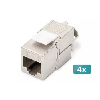 Αρθρωτή μονάδα Keystone Digitus CAT 6A θωρακισμένη χωρίς εργαλεία 4 τεμ.