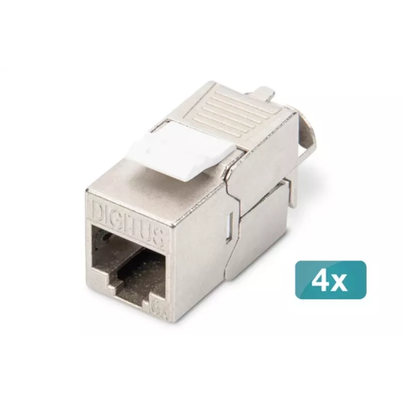 Αρθρωτή μονάδα Keystone Digitus CAT 6A θωρακισμένη χωρίς εργαλεία 4 τεμ.