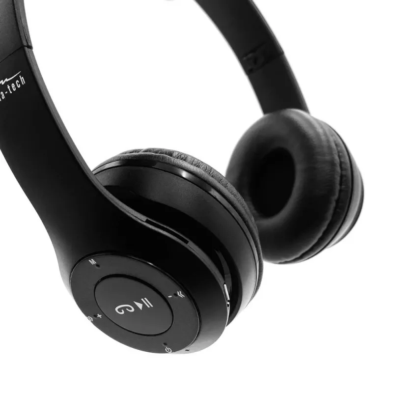 MEDIA-TECH EPSILION BT MT3591 ασύρματα ακουστικά Bluetooth 4.2 μικρόφωνο ραδιόφωνο FM μαύρα