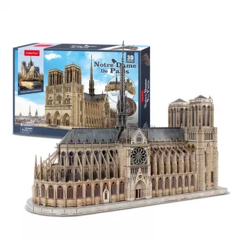 3D Puzzle CubicFun Notre Dame, 293 τεμάχια, μοντέλο καθεδρικού ναού σε κλίμακα