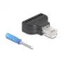 Αντάπτορας καλωδίου DeLOCK 90654 RJ45 8 ακίδων μπλοκ ακροδεκτών μαύρο