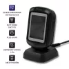 Σταθερός σαρωτής barcode 1D/2D QOLTEC 50864, αισθητήρας LED, USB (ενσύρματο), μαύρο, 145×85×80 mm