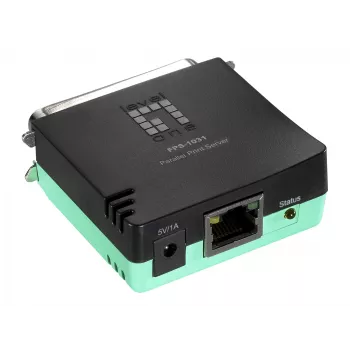 LevelOne Παράλληλος print server, μαύρο, πράσινο, Δραστηριότητα, Σύνδεση, Τροφοδοσία, Κατάσταση, Ταϊβάν, Ethernet LAN, IEEE 802.3, IEEE 802.3u, 10,100 Mbit/s