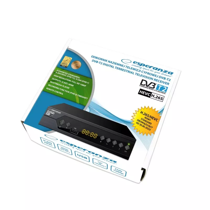 Esperanza EV107R Αποκωδικοποιητής TV Set-Top-Box Καλώδιο μαύρο