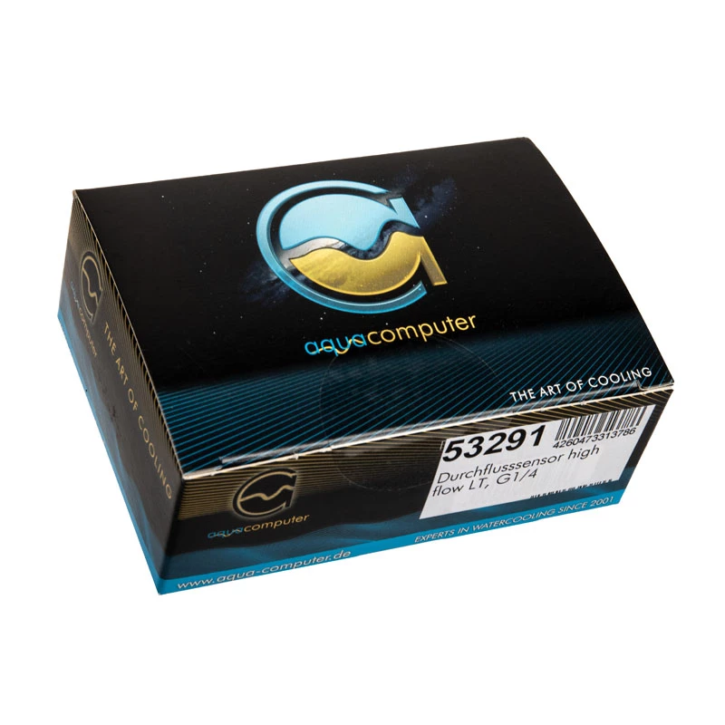 Aqua-Computer αισθητήρας ροής high flow LT G1/4 — μαύρο, σύνδεση G1/4, 51×42×30 mm