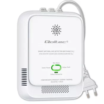 Αισθητήρας διαρροής αερίου QOLTEC NG 85dB LE — ανιχνευτής φυσικού αερίου (CH4), ηχητικός συναγερμός 85 dB