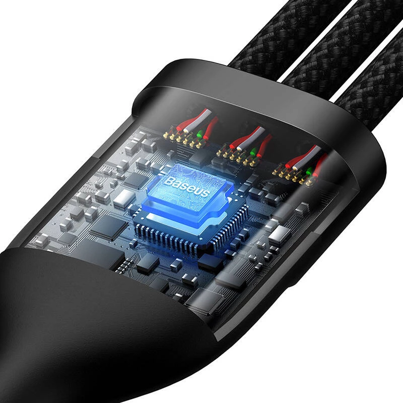 Καλώδιο USB Baseus CASS030101 1,2 m USB-A/USB-C USB-C/Micro-USB-B/Lightning Μαύρο