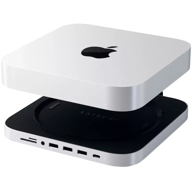 Satechi βάση και hub USB Type-C αλουμινίου για Apple Mac mini (ασημί)