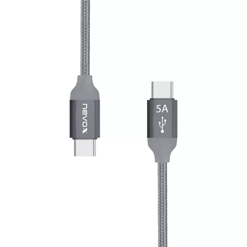 Καλώδιο USB Nevox 1654 USB 2.0 2 m USB C Γκρι Ασημί