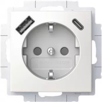 BUSCH JAEGER SCHUKO Πρίζα USB-A+C 20 EUCB2USBAC-914 (2CKA002011A6298)