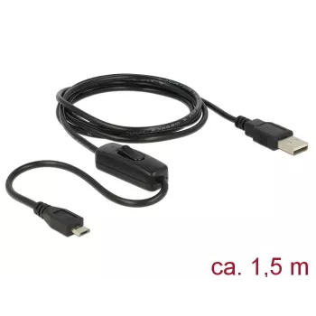 Καλώδιο USB DeLOCK 84803 USB 2.0 1,5 m USB A Micro-USB B μαύρο