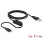 Καλώδιο USB DeLOCK 84803 USB 2.0 1,5 m USB A Micro-USB B μαύρο