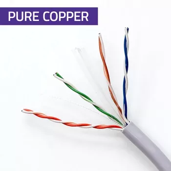 Καλώδιο δικτύου UTP CAT6 χαλκός Cu 100 m γκρι – QOLTEC 54560
