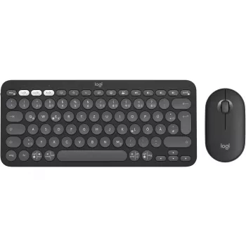Logitech Pebble 2 Combo Ασύρματο σετ πληκτρολογίου ποντικιού QWERTZ Γερμανικό γραφίτη