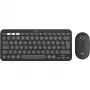 Logitech Pebble 2 Combo Ασύρματο σετ πληκτρολογίου ποντικιού QWERTZ Γερμανικό γραφίτη