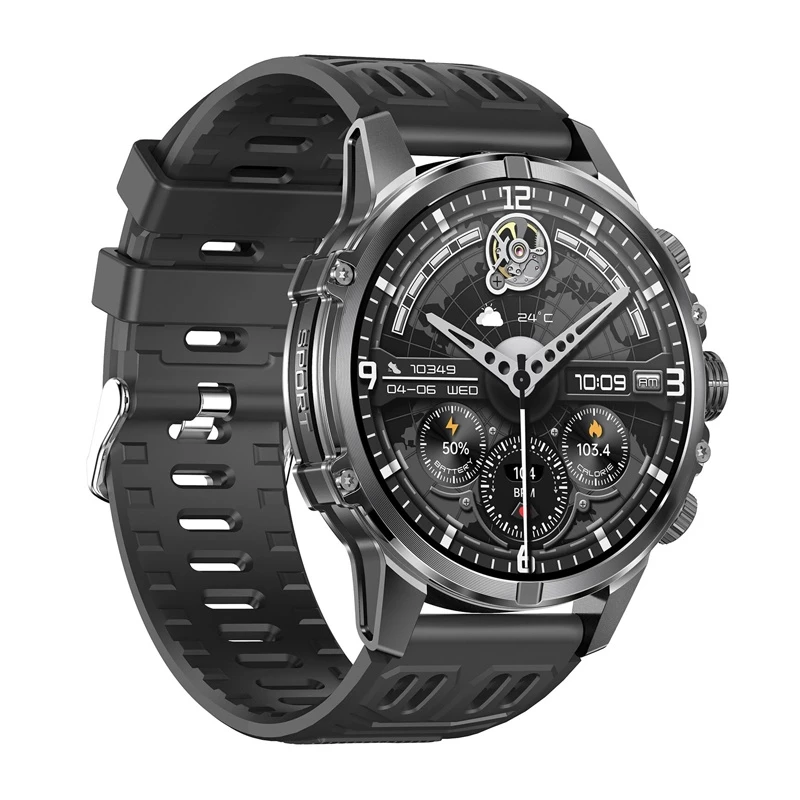 Smartwatch BlitzWolf BW-AT6 plus – μαύρο, μετρητής καρδιακών παλμών, fitness tracker