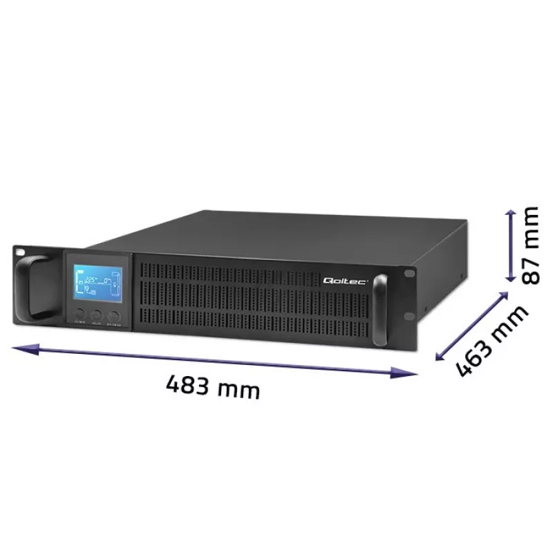 Qoltec 53945 Rack-USV, 1 kVA, 800 W, LCD