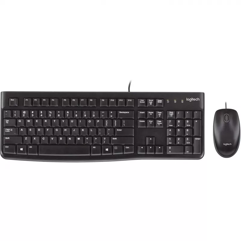 Desktop MK120, ενσύρματο, USB, QWERTZ, μαύρο, ποντίκι περιλαμβάνεται