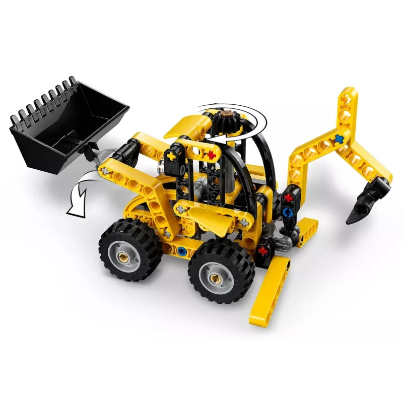 Σετ κατασκευής LEGO Technic Backhoe Loader 42197 — αρθρωτή διεύθυνση, λειτουργικός φορτωτής, 104 τεμ., συνιστώμενη ηλικία 7+