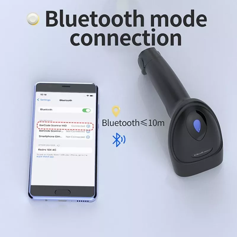 Σαρωτής barcode QOLTEC 50880 1D/2D USB — Σαρωτής χειρός με υποδοχή USB