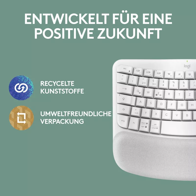 Πληκτρολόγιο Logitech Wave Keys για Mac QWERTZ Γερμανικό Λευκό