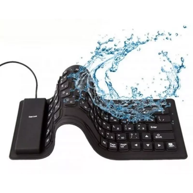 Πληκτρολόγιο σιλικόνης USB+PS/2 μαύρο