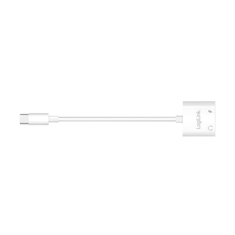 Προσαρμογέας ήχου LogiLink USB-C USB-C/αρσενικό σε 2x USB-C/θηλυκό 60W PD λευκό