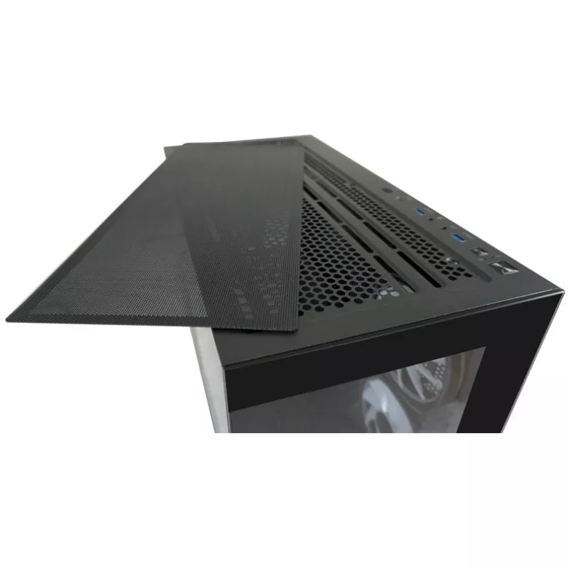 LC-Power Κουτί MidiTower 715B μαύρο USB3.2/Audio χωρίς τροφοδοτικό SEAMLESS_X (LC-715B-ON)