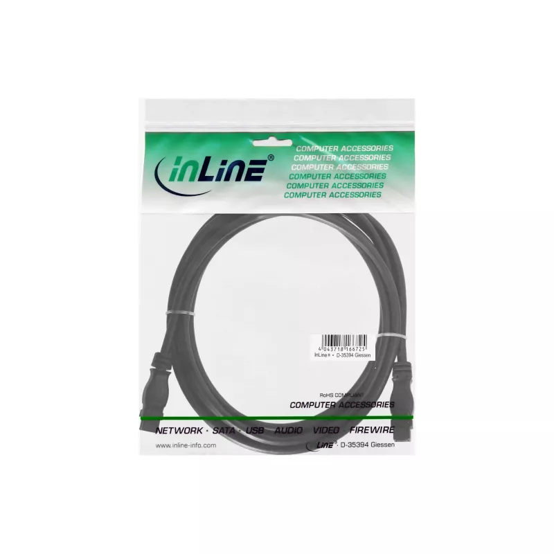Καλώδιο FireWire 800 InLine 39902 1,8 m αρσενικό/αρσενικό μαύρο