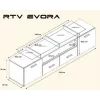 Βάση TV Cama EVORA 200 μαύρο/μαύρο γυαλιστερό