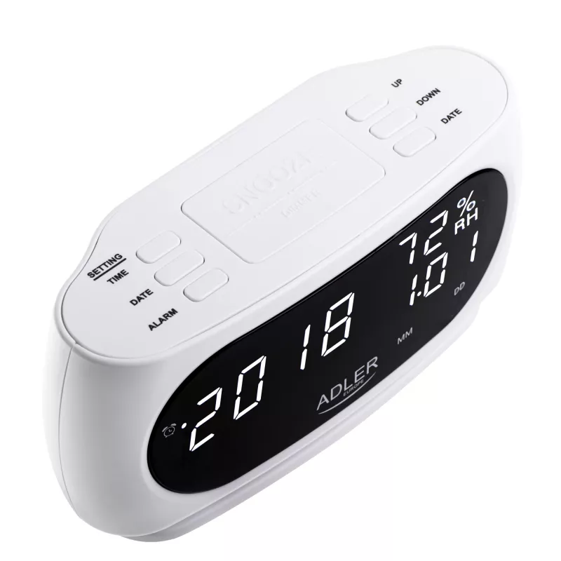 Adler AD 1186W Ξυπνητήρι ψηφιακό ξυπνητήρι Μαύρο, Λευκό