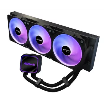 Ψύκτρα CPU ASROCK Pro 360 ARGB μαύρη — ASROCK μοντέλο 90-APRA36-BAAGA6, υδρόψυξη AIO 360 mm, φωτισμός ARGB