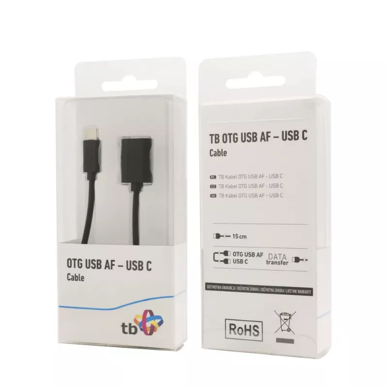 Καλώδιο TB OTG USB AF - USB C 15cm Μαύρο (AKTBXKU4PAC015B)